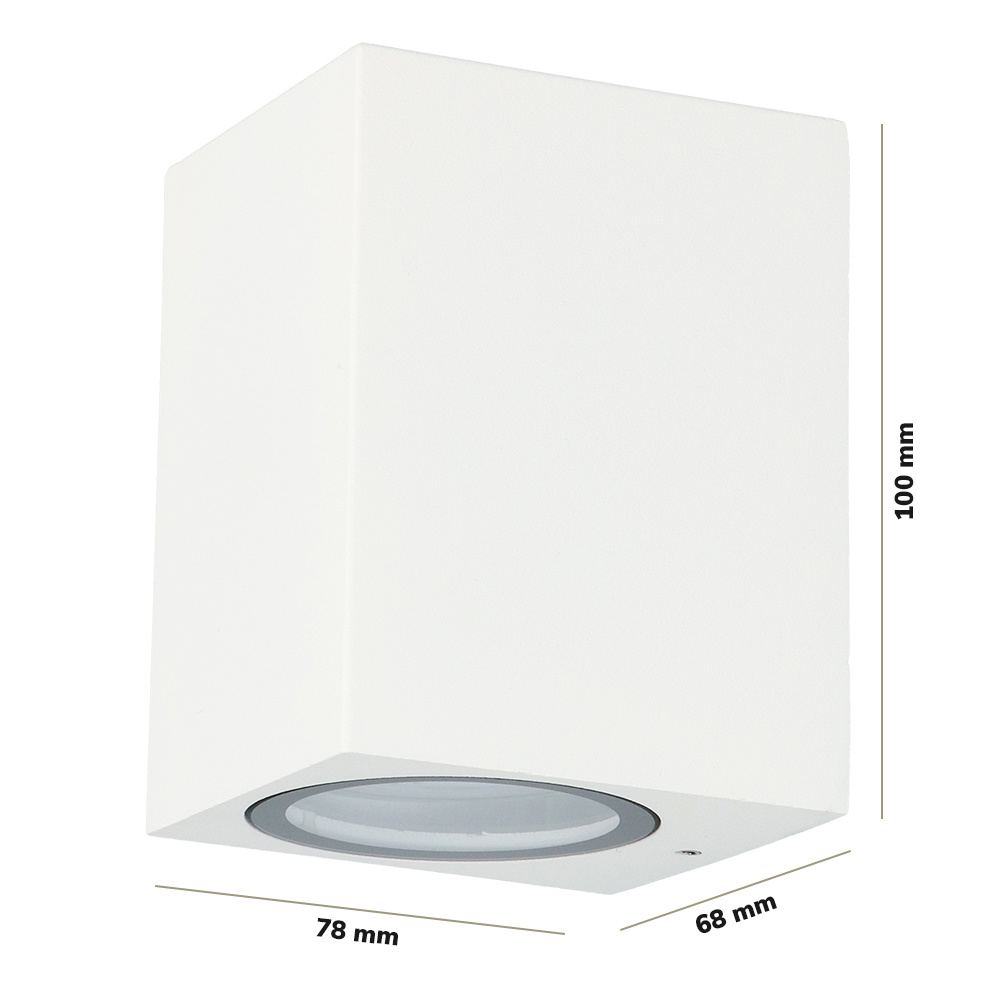 Marion - Dimbare LED wandlamp kubus - GU10 excl. lichtbron - IP65 - Wit - Binnen en buiten - 3 jaar garantie - Kubus Lamp voor binnen en buiten