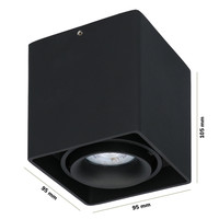Dimmable LED surface mounted ceiling spotlight Esto GU10 Black IP20 tiltable
