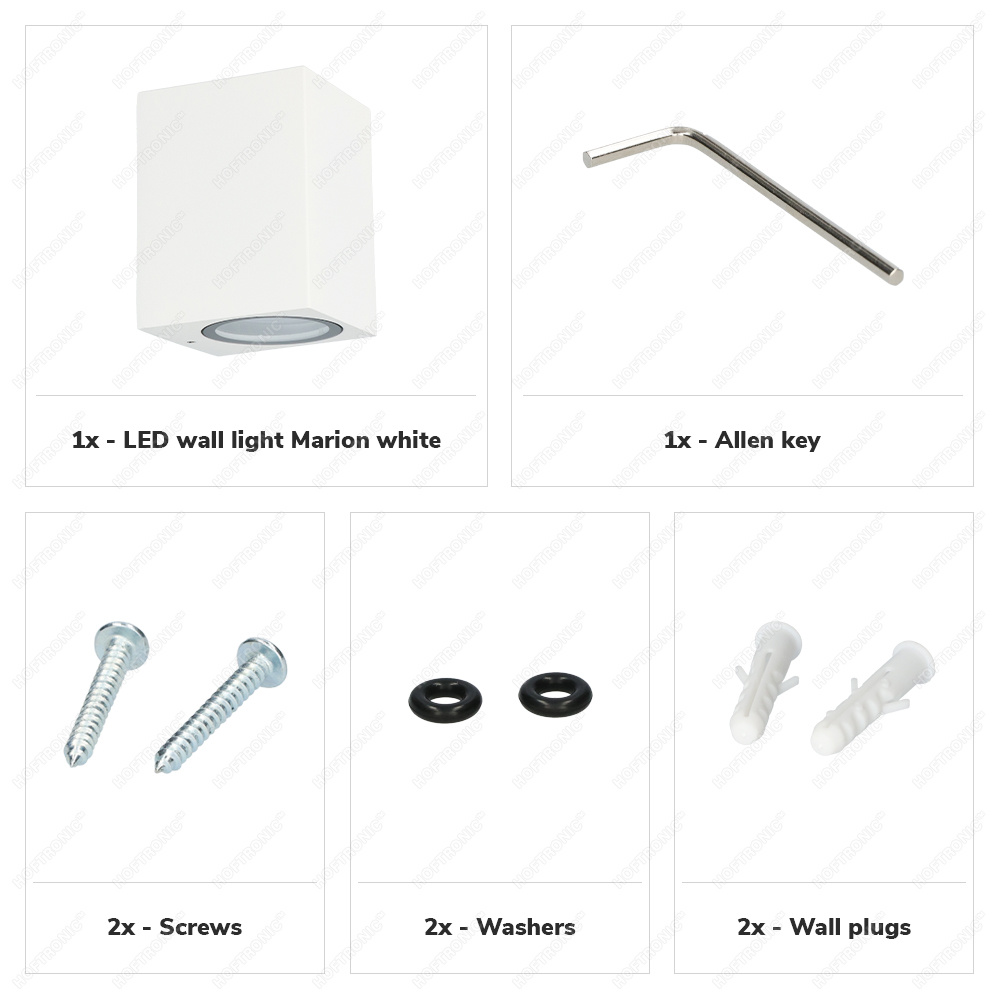 Marion - Dimbare LED wandlamp kubus - GU10 excl. lichtbron - IP65 - Wit - Binnen en buiten - 3 jaar garantie - Kubus Lamp voor binnen en buiten