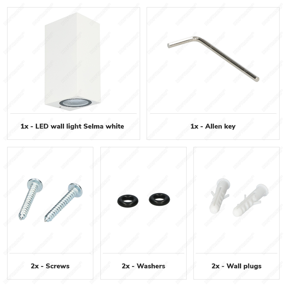 Selma dimbare LED wandlamp - Up & Down light - IP65 - Incl. 2x 5 Watt 2700K GU10 spots - Wit - Binnen en buiten - 3 jaar garantie voor binnen en bui