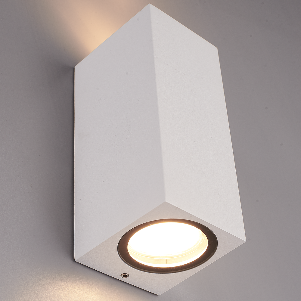 Selma dimbare LED wandlamp - Up & Down light - IP65 - Incl. 2x 5 Watt 2700K GU10 spots - Wit - Binnen en buiten - 3 jaar garantie voor binnen en bui
