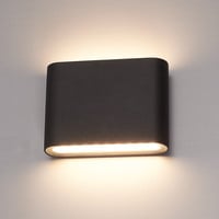 Dallas S dimbare LED wandlamp - 3000K warm wit - 6 Watt - Up & down light - IP54 voor binnen en buiten - Tweezijdige muurlamp - Zwart