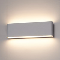 Dallas XL dimbare LED wandlamp - 3000K warm wit - 24 Watt - Up & down light - IP54 voor binnen en buiten - Tweezijdige muurlamp - Grijs