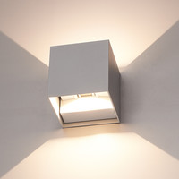 LED Wandleuchte 6 Watt 3000K Beidseitig leuchtend IP65 Grau Cube