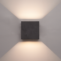 LED wall light 12 Watt Up-down lighting IP65 Black Cube