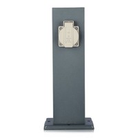 Outdoor socket pole dark grey IP44 - 2 sockets