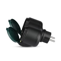 Buitenstopcontact zwart IP44 - 2 stopcontacten