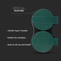 Outdoor socket black IP44 - 2 sockets