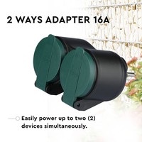 Outdoor socket black IP44 - 2 sockets