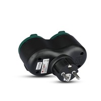 Outdoor socket black IP44 - 2 sockets