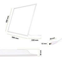LED Paneel - Dimbaar - 60x60 cm - 36 Watt - 4500lm (125lm/W) - 6000K - Flikkervrij - 5 jaar garantie