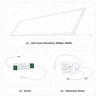 LED Paneel - Dimbaar - 30x120 cm - 36 Watt - 4500lm (125lm/W) - 4000K - Flikkervrij - 5 jaar garantie