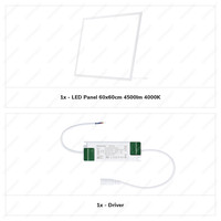 LED Paneel - 60x60 cm - 36 Watt - 4500lm (125lm/W) - 4000K - Flikkervrij - UGR<19 - 5 jaar garantie
