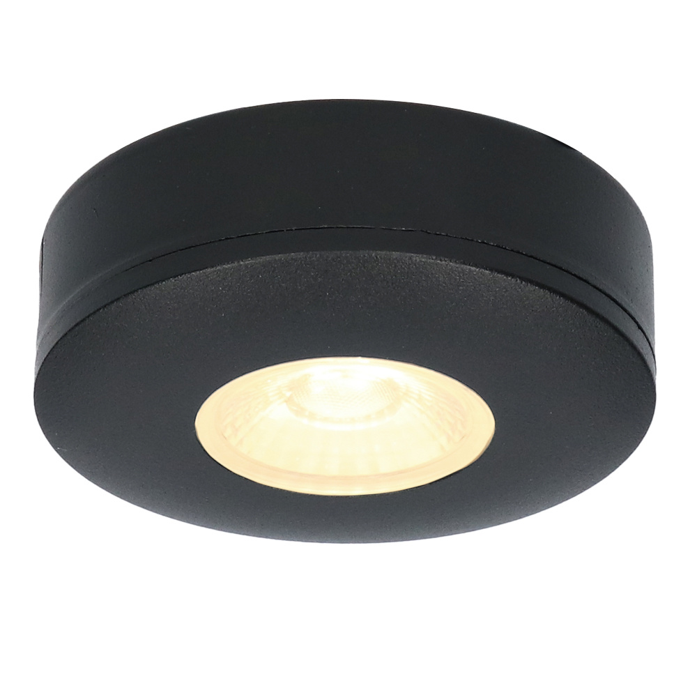 HOFTRONIC™ LED Opbouwspot Pavo Zwart 3 Watt 2700K 260lm Ø69 mm Zeer dun 23mm