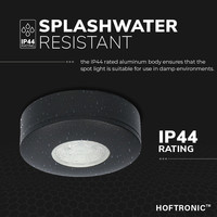 LED Opbouwspot Pavo - Zwart - 3 Watt - 2700K - 260lm - Ø69 mm - Zeer dun 23mm