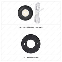 LED Opbouwspot Pavo - Zwart - 3 Watt - 2700K - 260lm - Ø69 mm - Zeer dun 23mm