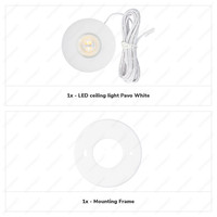 LED Opbouwspot Pavo - Wit - 3 Watt - 2700K - 260lm - Ø69 mm - Zeer dun 23mm