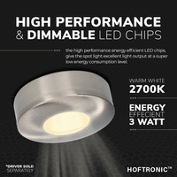 LED-Downlight Pavo - RVS - 3 Watt - 2700K - 260lm - Ø69 mm - Sehr dünn 23mm