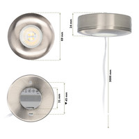 LED-Downlight Pavo - RVS - 3 Watt - 2700K - 260lm - Ø69 mm - Sehr dünn 23mm