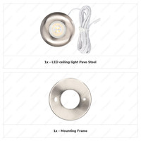 LED-Downlight Pavo - RVS - 3 Watt - 2700K - 260lm - Ø69 mm - Sehr dünn 23mm