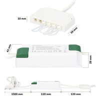 Komplettset 5 Stück LED-Einbauleuchte Pavo Edelstahl 3 Watt 2700K 260lm Ultra Flach 12 mm