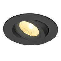 LED inbouwspot Salerno zwart 8 Watt 2700K IP44 kantelbaar