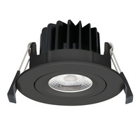 Set of 3 LED Downlights Salerno Black 8 Watt 2700K IP44 tiltable