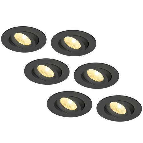 Set van 6 led-inbouwspots, 230 V, 10 W, rond, wit, 4000 K, neutraal wit, plafondspots, 65-88 mm, gatmaat, 850 lm, inbouwverlichting voor woonkamer Set van 6 led-inbouwspots, 230 V, 10 W, rond, wit, 4000 K, neutraal wit, plafondspots, 65-88 mm, gatmaat, 850 lm, inbouwverlichting voor woonkamer