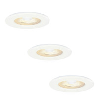3x Nola dimmbare LED Einbaustrahler - Weiß - Ultra Flach 49 mm - 5 Watt - 2700K warmes Licht - IP65 für Innen- und Außenbereich