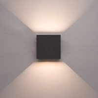2x LED Wandleuchte Kansas 6 Watt 3000K Beidseitig leuchtend IP65 Schwarz
