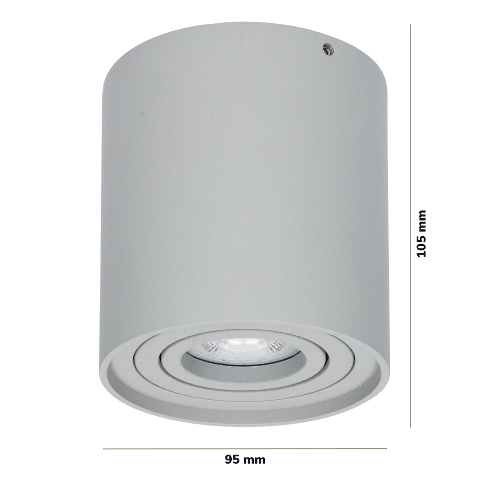 Dimbare LED Opbouwspot/plafondspot Ray Grijs 5W 6000K IP20 kantelbaar