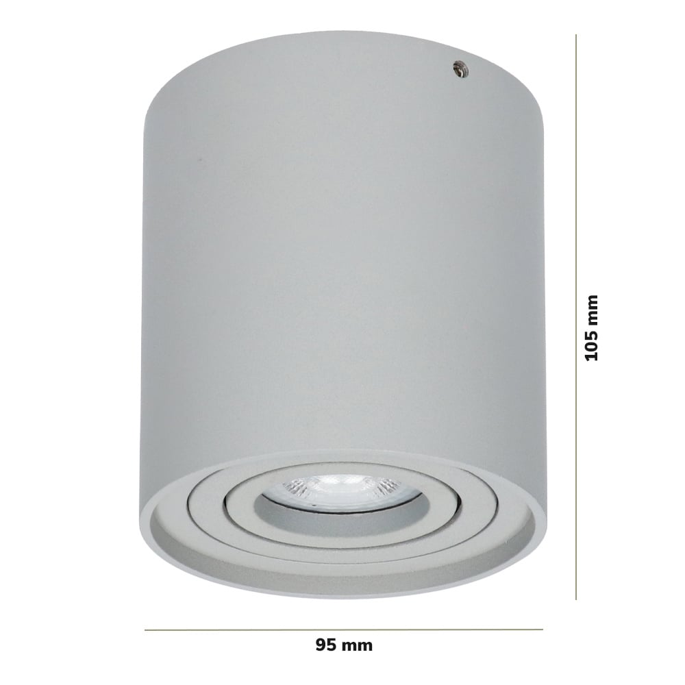 Dimbare LED Opbouwspot/plafondspot Ray Grijs 5W 4000K IP20 kantelbaar