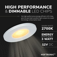 Malaga LED downlight 3 Watt - 3 Volt - 700mA - 3000K