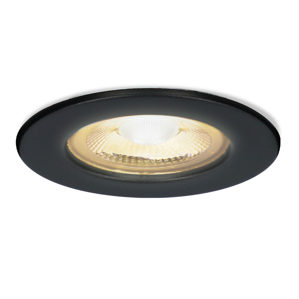 HOFTRONIC Nola dimbare LED inbouwspot - Zwart - Lage inbouwdiepte 49mm - 5 Watt - 2700K warm licht -