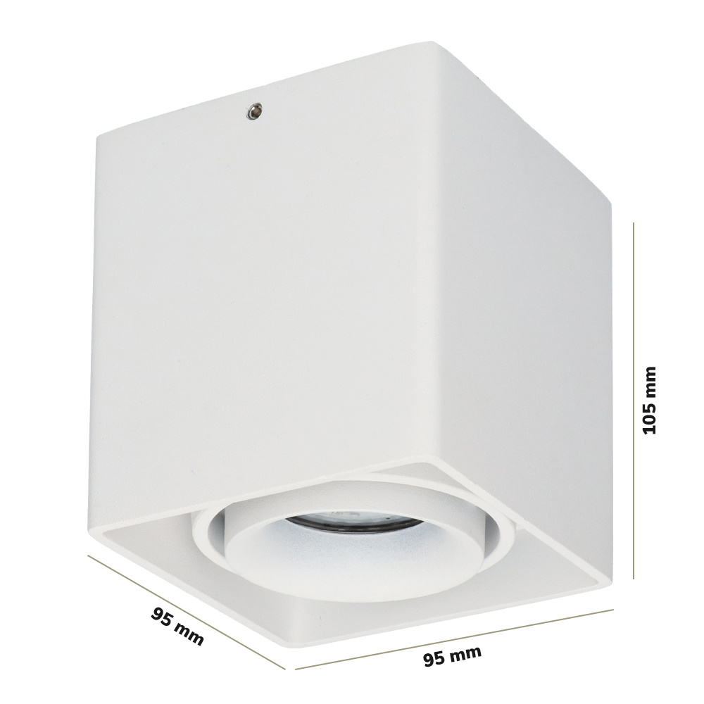 Dimbare LED Opbouwspot/plafondspot plafond Esto Wit incl. GU10 spot 5W 4000K IP20 kantelbaar
