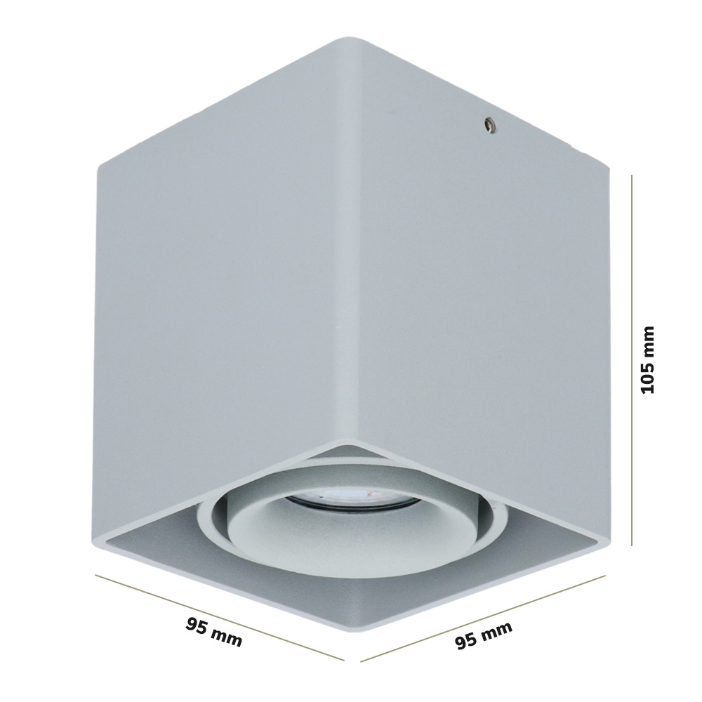 Dimbare LED Opbouwspot/plafondspot plafond Esto Grijs incl. GU10 spot 5W 4000K IP20 kantelbaar