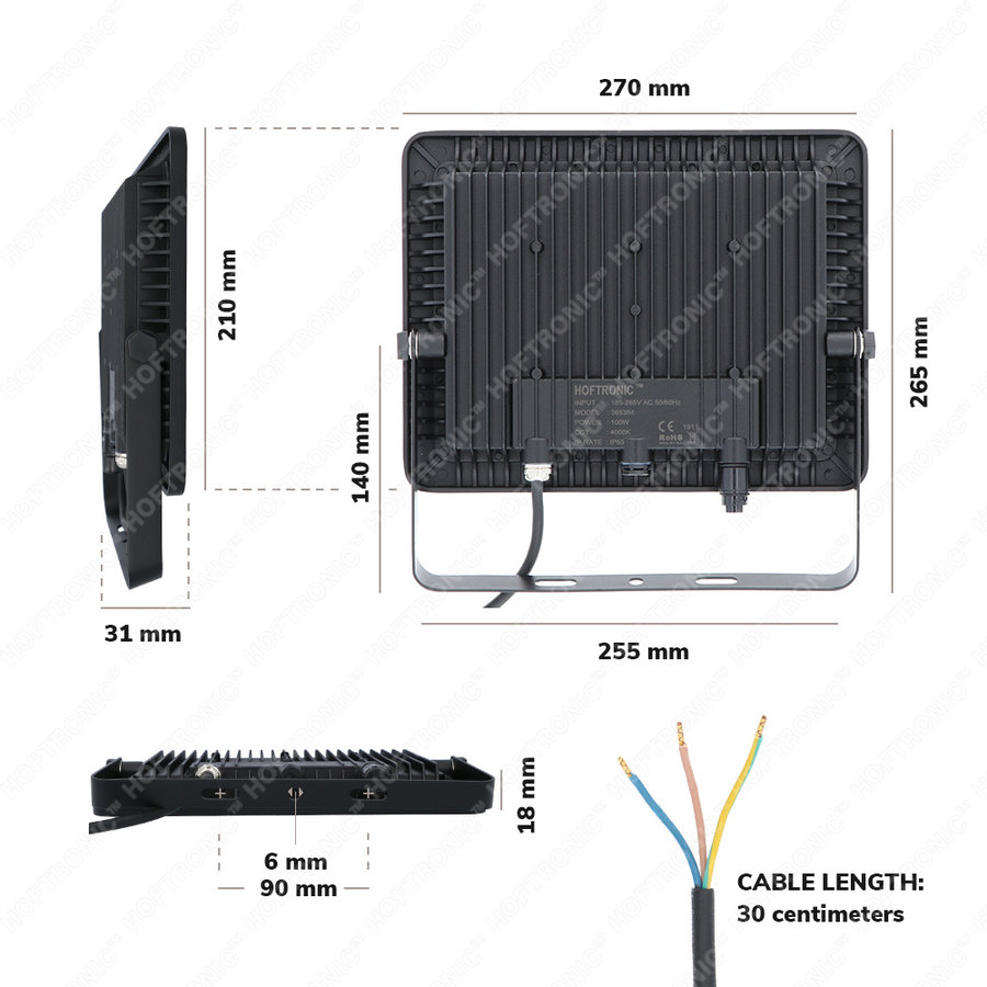 LED-Fluter 100 Watt 4000K Osram IP65 ersetzt 1000 Watt 5 Jahre Garantie