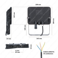 LED Floodlight 30 Watt 4000K Osram IP65 replaces 270 Watt 5 year warranty