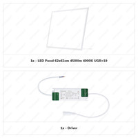 LED Panel - 62x62 cm - 36 watts - 4500lm (125lm/W) - 4000K - Flicker-free - UGR<19 -free 5 year warranty
