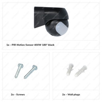 PIR motion sensor with twilight switch 180° range 12 meter Maximum 400 Watt surface color black IP44