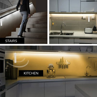 LED Strip 1 meter 2.4 Watt 2700K on battery with motion sensor staircase lighting