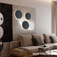 Casper XL LED Wandlamp Zwart - 3000K warm wit - 9 Watt - Rond - Muurlamp voor binnen en buiten