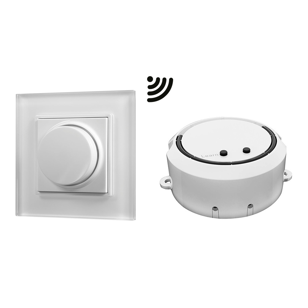LED dimmer - Draadloos - Opbouw muurdimmer met draaiknop - incl. 100W ontvanger