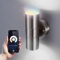 Intelligenter WiFi LED-Wandleuchte Jasmin WW-CW GU10 Edelstahl IP44