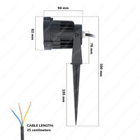 LED Gartenstrahler mit Erdspieß Renzo - Modern schwarz - 10 Watt - Warmweiß 3000K - IP65 Wasserdicht