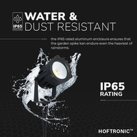 Moderne zwarte LED prikspot Renzo - 15 Watt - Warm wit 3000K - IP65 Waterdicht ideaal als tuinverlichting