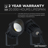LED pin spot Renzo cap - 15 Watt - Warm white 3000K - IP65 Waterproof - Black