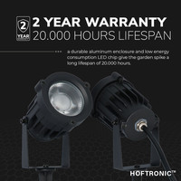 3er Set Lenzo LED Gartenstrahler mit Erdspieß - 15 Watt - Warmweiß 3000K - IP65 Wasserdicht ideal als Gartenbeleuchtung