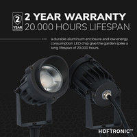 LED Gartenstrahler mit Erdspieß Lenzo Cap - Modern schwarz - 10 Watt - Warmweiß 3000K - IP65 Wasserdicht ideal als Gartenbeleuchtung