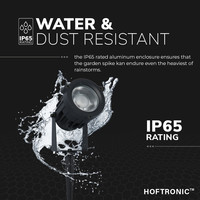 Moderne zwarte LED prikspot Lenzo - 10 Watt - Warm wit 3000K - IP65 Waterdicht ideaal als tuinverlichting